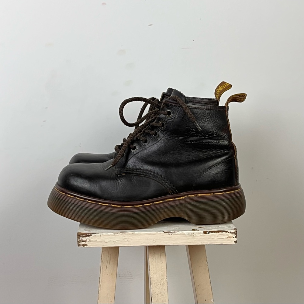 Dr. Martens Brown Combat Boots - Picture 3 of 9